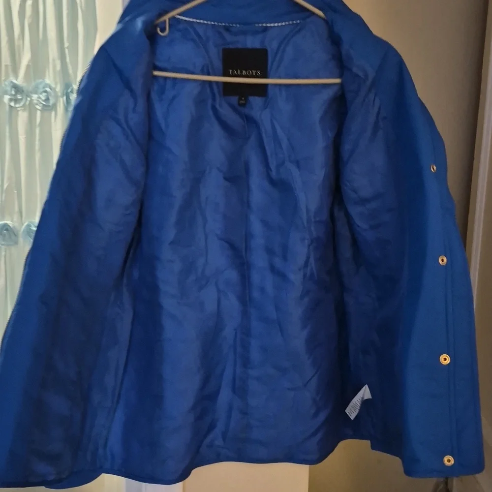 TALBOTS  Quilted Lightweight Barn Jacket Cobalt Blue Sz M